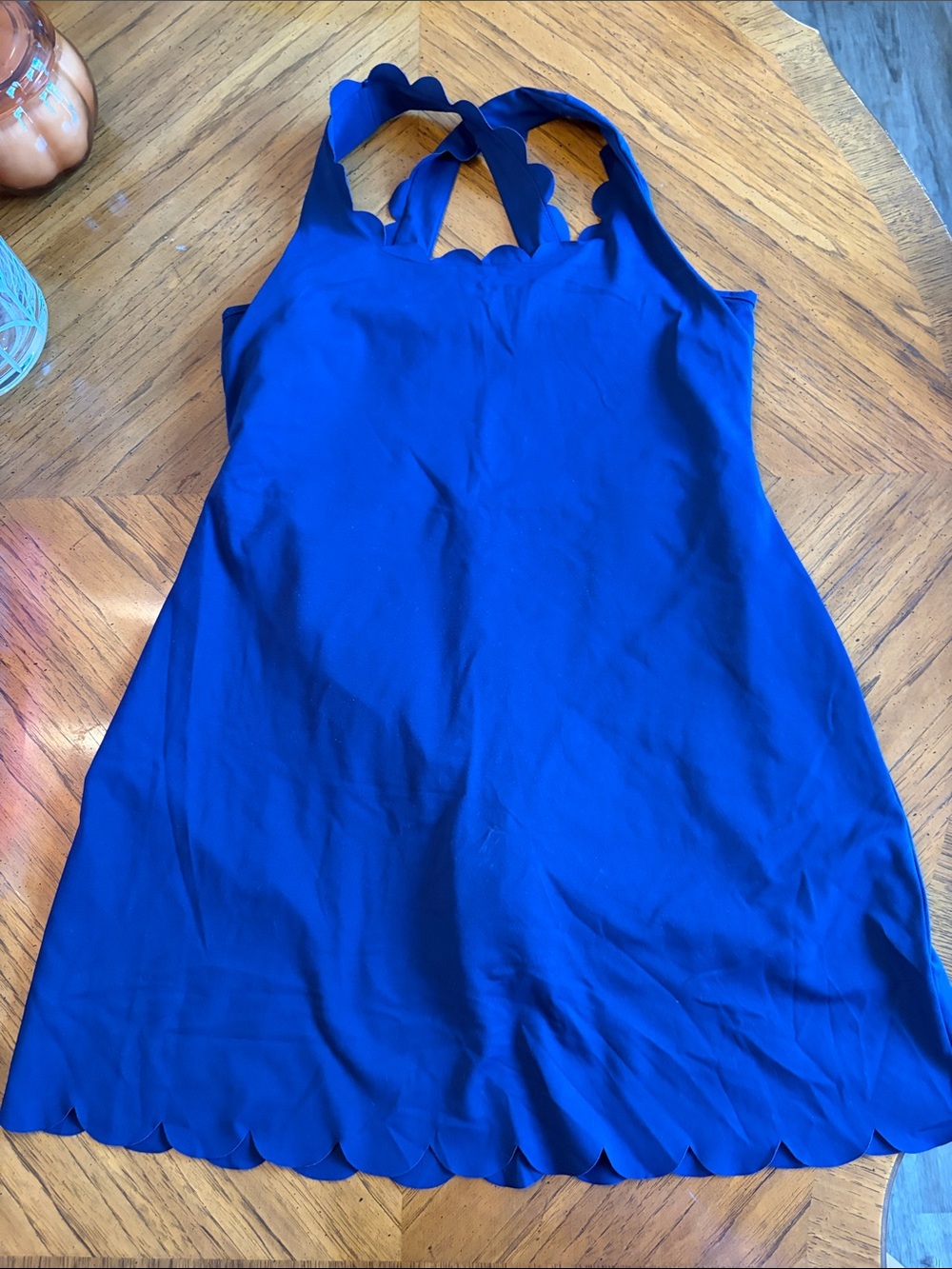 J. Crew navy Scalloped Mini Dress